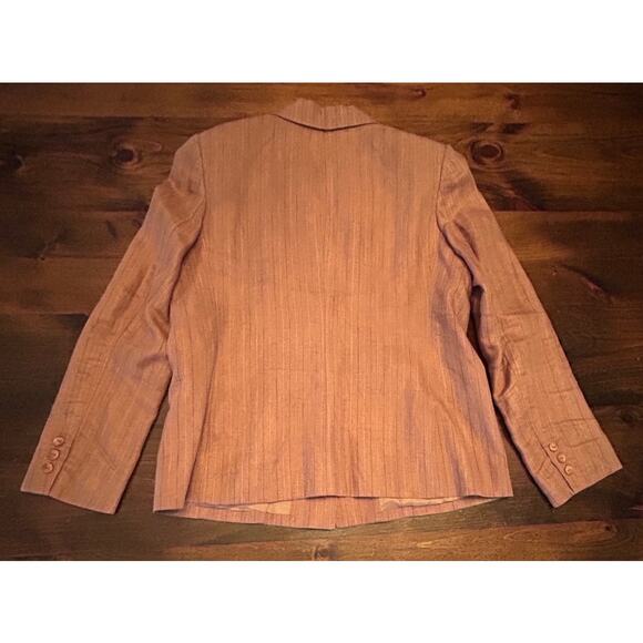 ⭐️ Vintage 100% Linen Rafaella Blazer Button Up Jacket Womens 14 Brown Neutral - Picture 5 of 5